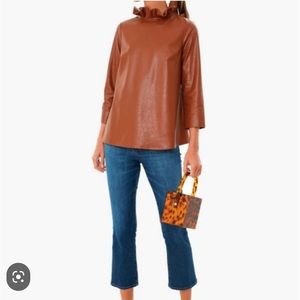 NWT faux leather top